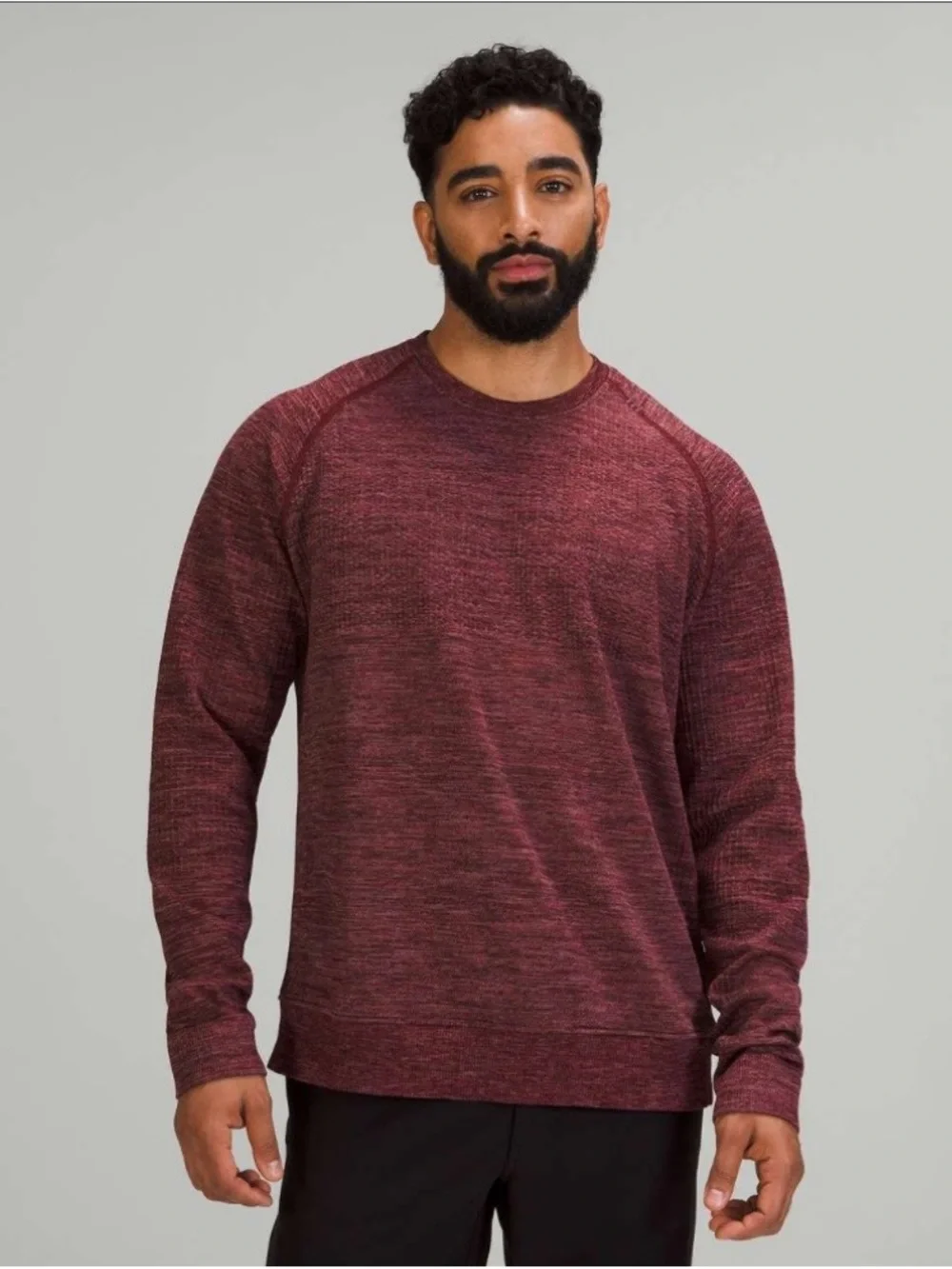 Lululemon Engineered Warmth Long Sleeve Crew in Mulled Wine Merino Wool